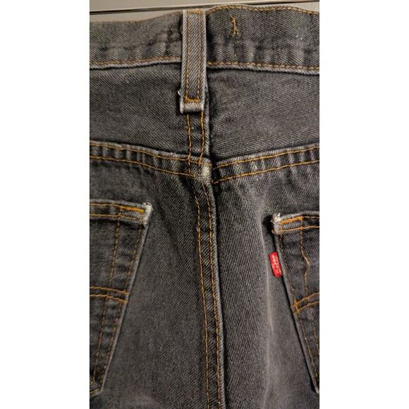 Levis 501 Jeans Mens 36x30 Pants Black Wash Workwear Faded Button Fly #499 - Picture 10 of 14